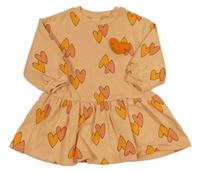 Oranžové teplákové šaty se srdíčky a 3D srdcem Next