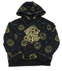 Čierno-zlato-farebná mikina s hviezdami a kapucí - Harry Potter M&S