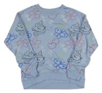 Svetlomodrá mikina s obrázkami a jednorožcami