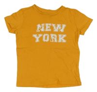 Horčicové tričko s nápisom Sinsay