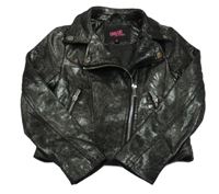 Černo-stříbrný třpytivý teplákový crop křivák 