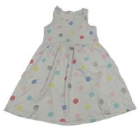 Bielo-farebné bodkovaná é šaty H&M