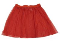 Červená tylová trblietavá sukňa Primark