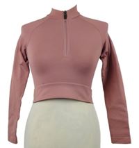 Dámské starorůžové sportovní crop triko 