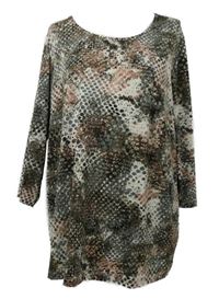 Dámske hnedo-ružové vzorované tričko