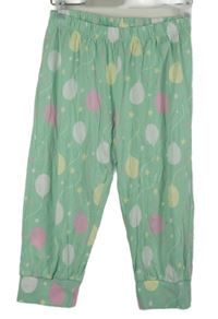 Dámske svetlozelené pyžamové capri nohavice s balonky