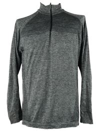 Pánske sivé melírované športové funkčné tričko