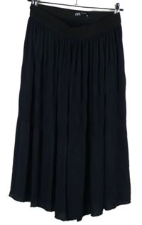 Dámská tmavomodrá plisovaná midi sukně Zara 