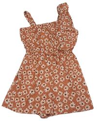 Ružový kvetinový kraťasový overal Primark