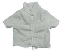 Biele rebrované crop tričko Matalan