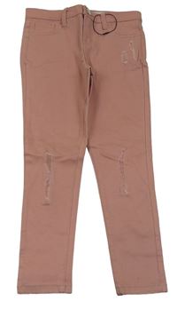 Světlerůžové skinny rifle s prošoupáním Denim Co.