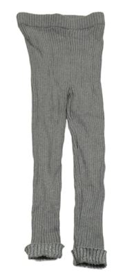 Sivé rebrované úpletové legíny Tu