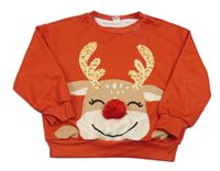 Červená mikina so sobom Shein