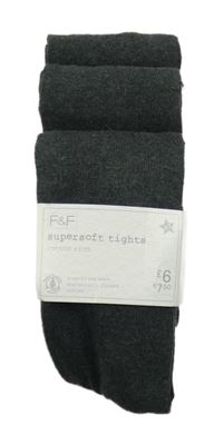 Nové - 3x tmavosivé pančuchy F&F