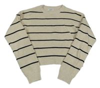 Béžový pruhovaný crop sveter Primark