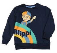 Tmavomodrá mikina s dúhou a klukem