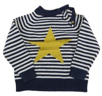 Tmavomodro-biely pruhovaný sveter s hviezdou John Lewis