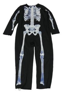 Kostým - Černý overal s kostrou
