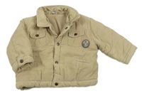 Béžová menšestrová zateplená bunda s nášivkou C&A