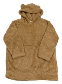 Svetlohnedá chlpatá mikina s kapucňou H&M