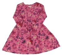 Ružové kvetované bavlnené šaty zn. Bluezoo