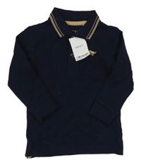 Tmavomodré polo triko s dinem Next