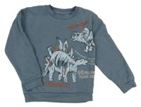 Modrošedá mikina s dinosaury Nutmeg