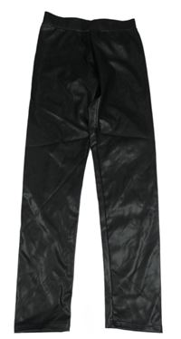 Čierne koženkové legíny H&M