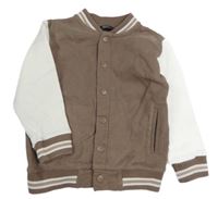 Hnědo-bílá baseballová mikina Next