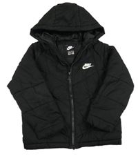 Černá prošívaná šusťáková zateplená bunda Nike