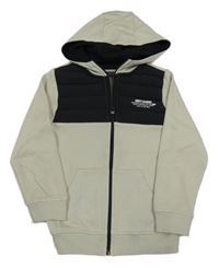 Béžovo-černá propínací mikina s kapucí Matalan