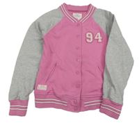 Růžovo-šedá baseballová mikina s čísly H&M