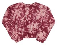 Vínovo-ružová batikovaná crop mikina Primark