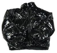 Černá lesklá zimní bunda Shein