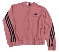 Starorůžovo-černá propínací crop mikina Adidas