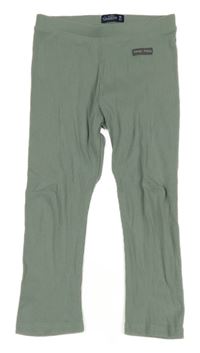 Světlekhaki rebrované legíny