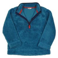 Modrá chlpatá mikina so stojačikom M&Co.