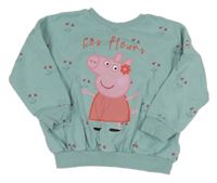 Světlemodrá květovaná mikina s Peppou George