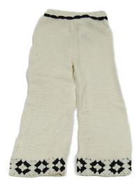 Smotanové pletené wide nohavice so vzorom F&F