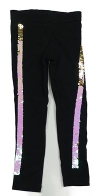 Čierne legíny s pruhem z flitrů George