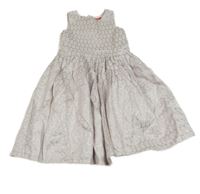 Světlerůžovo-stříbrné vzorované slavnostní šaty 