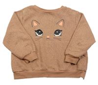 Staroružová oversize mikina s mačkou a bodkami H&M