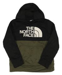Černo-tmavokhaki thermo mikina s logem a kapsou a kapucí The North Face