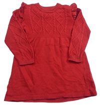Červené pletené šaty s volánikmi Primark
