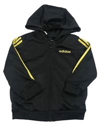 Čierna prepínaci športová mikina s logom a kapucňou Adidas