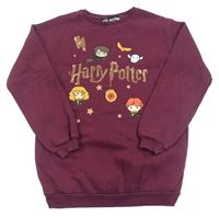 Vínová dlhá mikina s Harry Potterem Primark