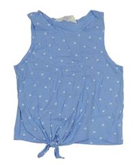 Modrý crop top s třešničkami H&M