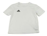 Bílé sportovní funkční tričko s logem Adidas 