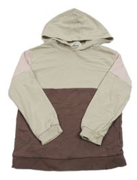 Hnedo-béžovo-ružová mikina s kapucňou H&M