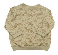 Béžová mikina s dinosaurami Nutmeg